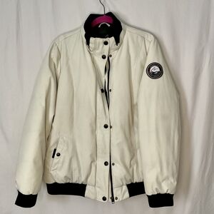 Alpine Off-White Puffer Jacket with Black Trim